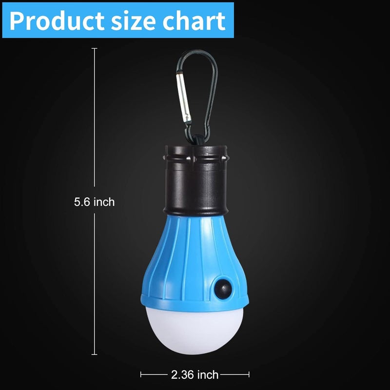 Jarxin LED Camping Tent Lantern, Portable Outdoor Waterproof Emergency Light Bulb, Battery Powered with Clip Hook, Super Bright, for Hiking, Party，Camping, Fishing, Power Failure (=4 Packs, Multi-Color) - Image 3